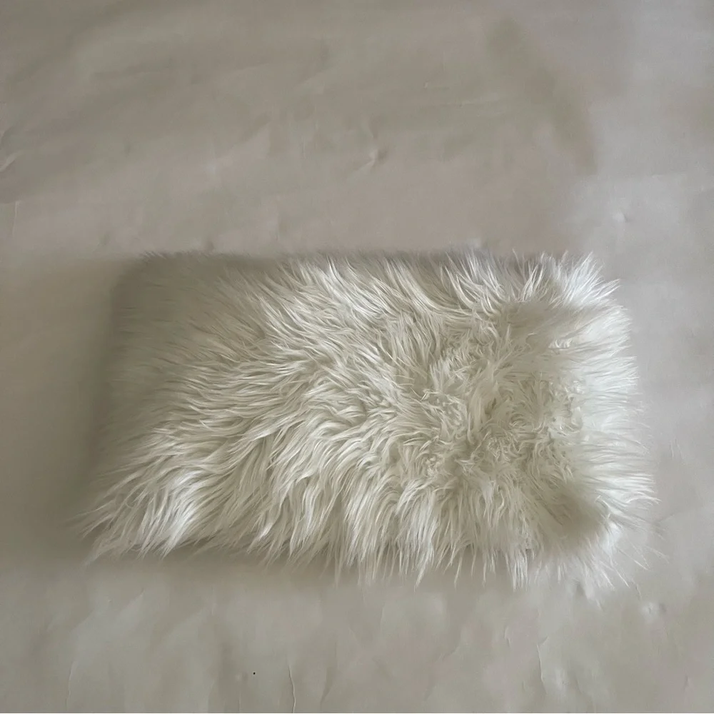 White Faux Fur Pillow Case Covers